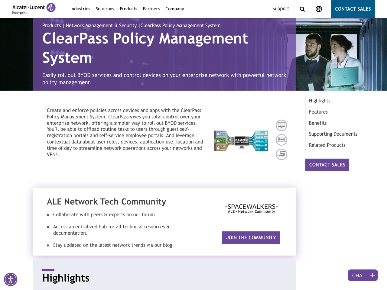 Clearpass Policy Management System screenshot