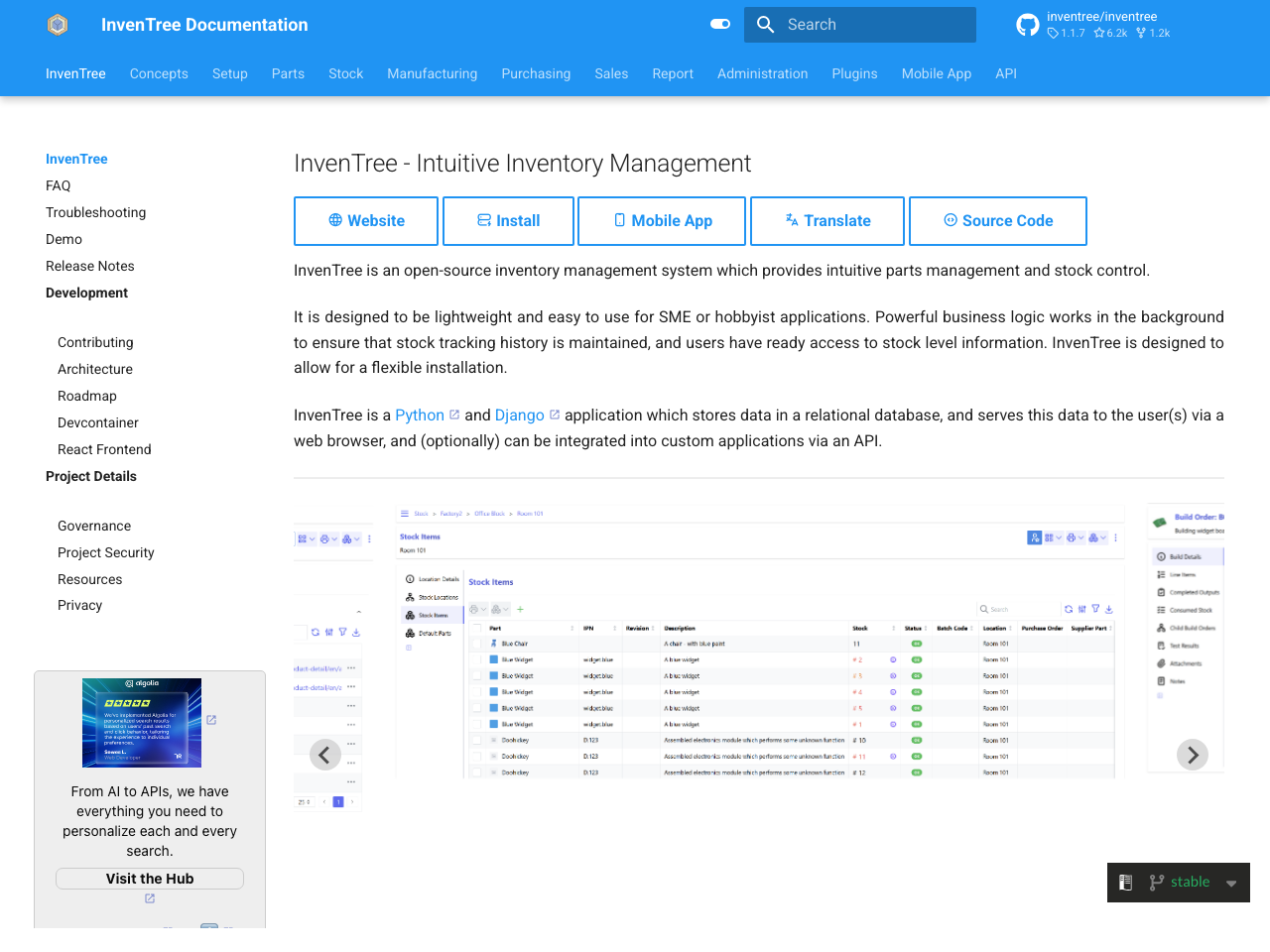 InvenTree screenshot