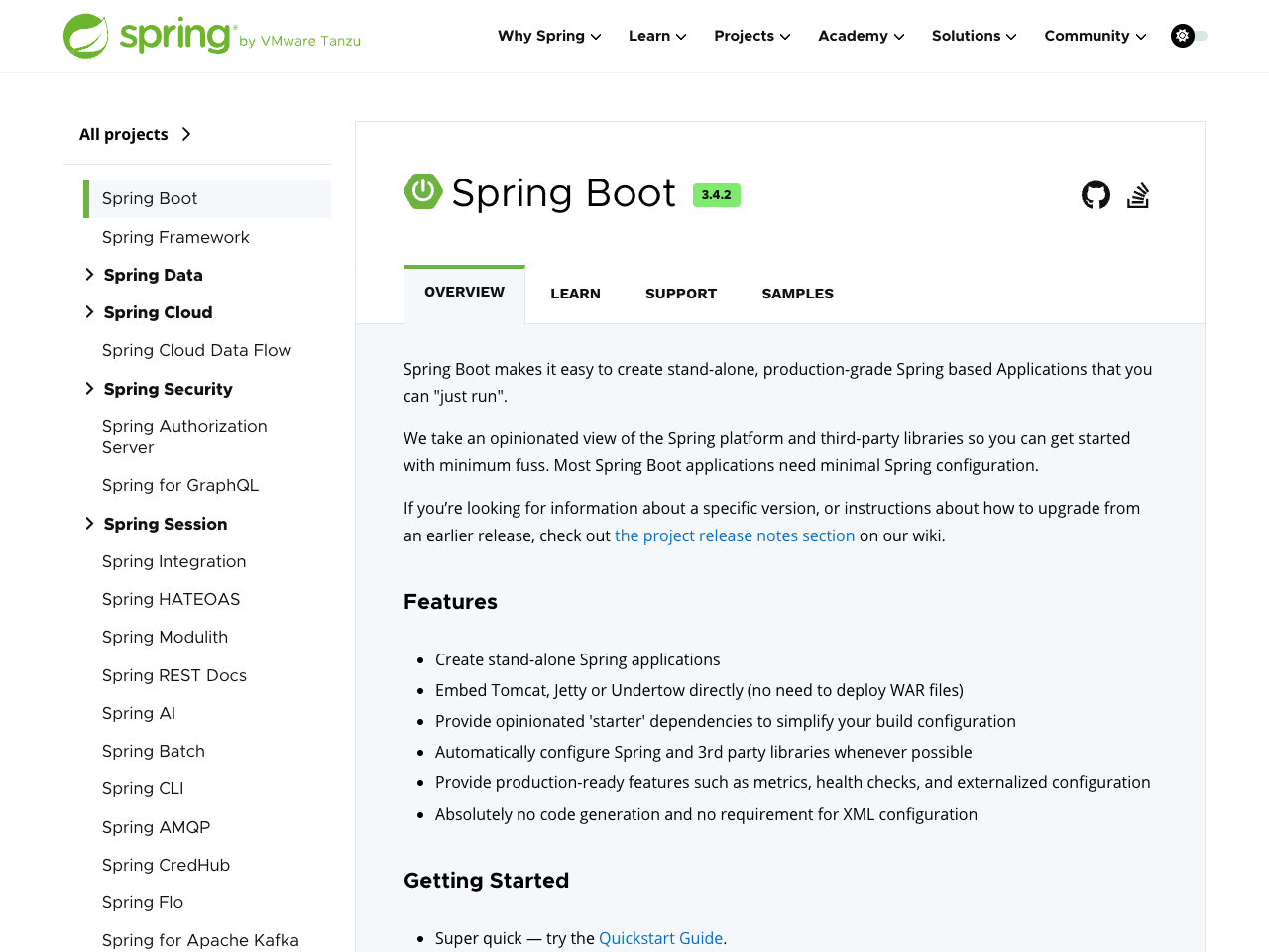 Spring Boot screenshot