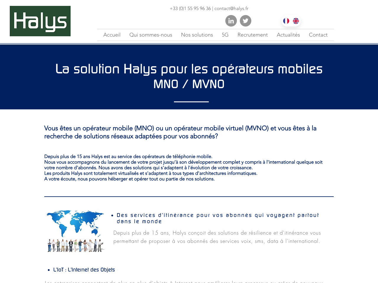 Halys MNO/MVNO screenshot