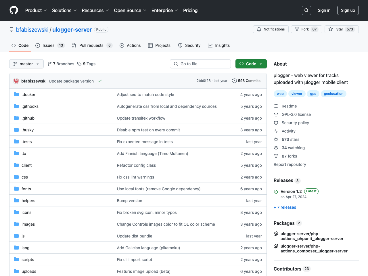 ulogger screenshot