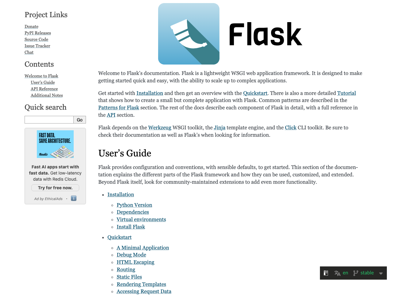 Flask screenshot