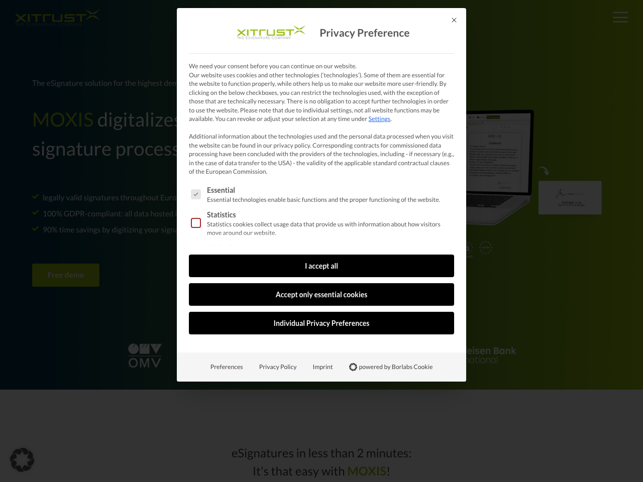 XiTrust MOXIS screenshot