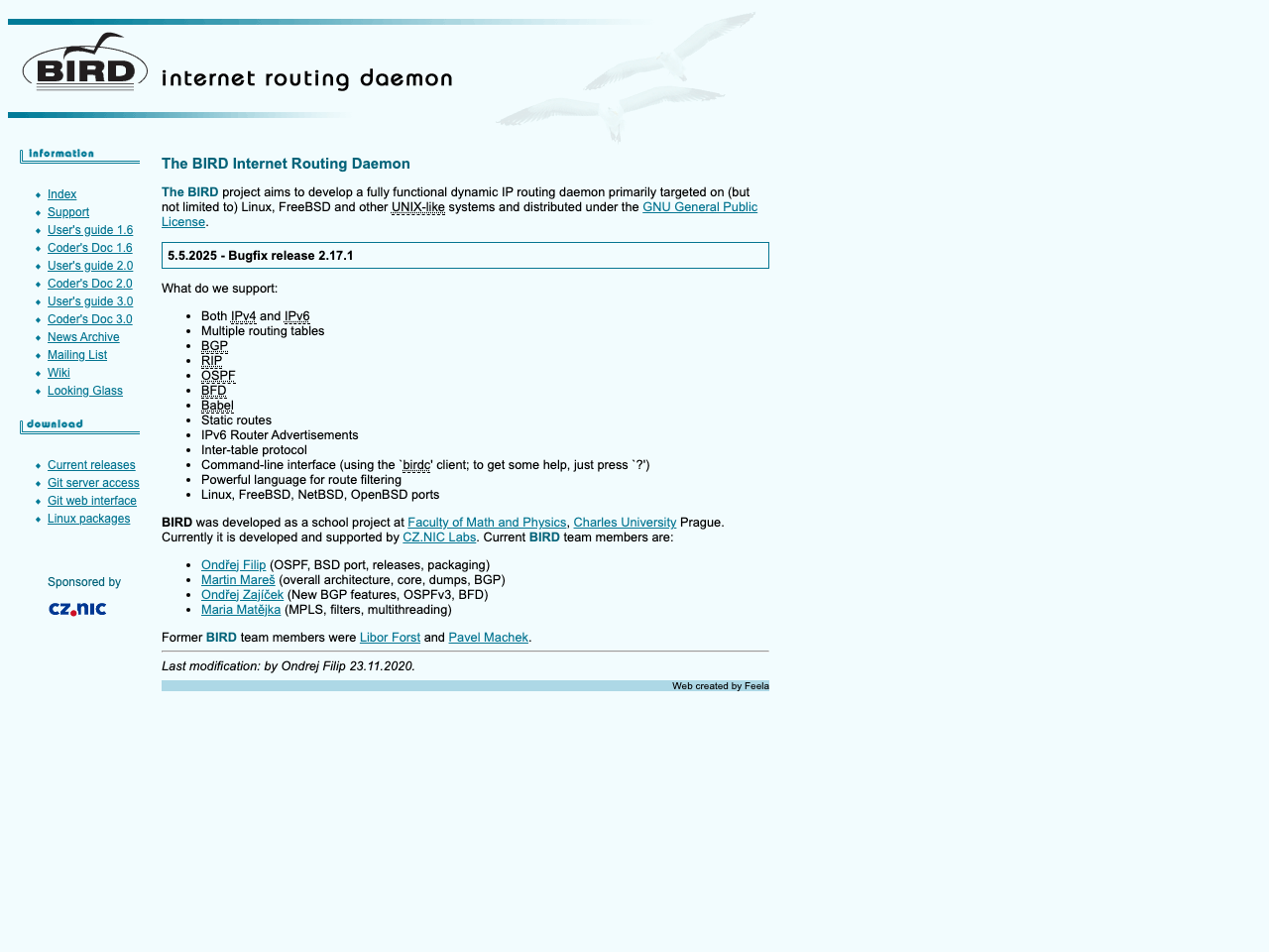 The BIRD Internet Routing Daemon screenshot