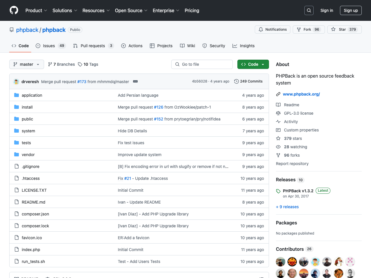 PHPBack screenshot