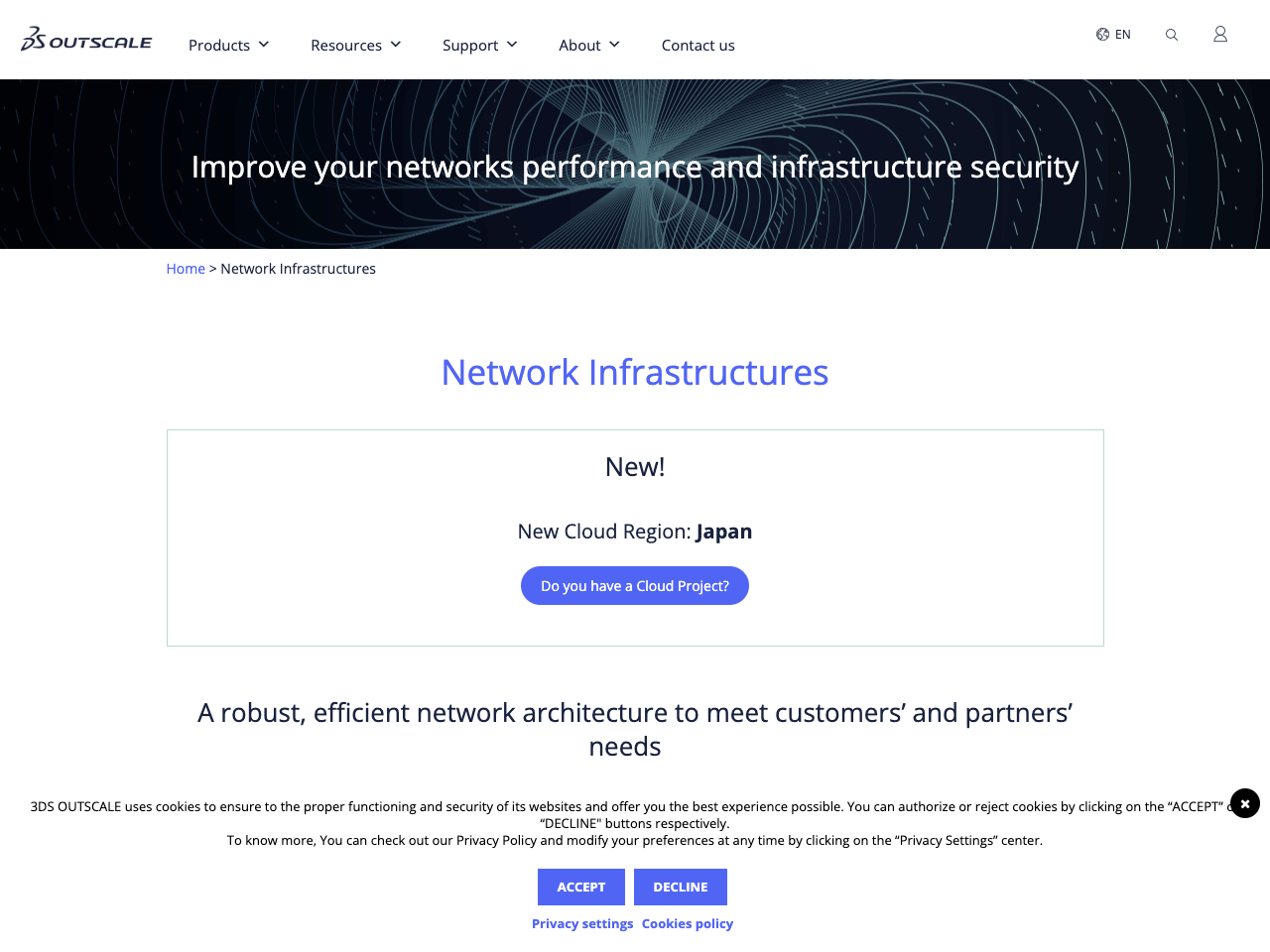 Outscale Network screenshot