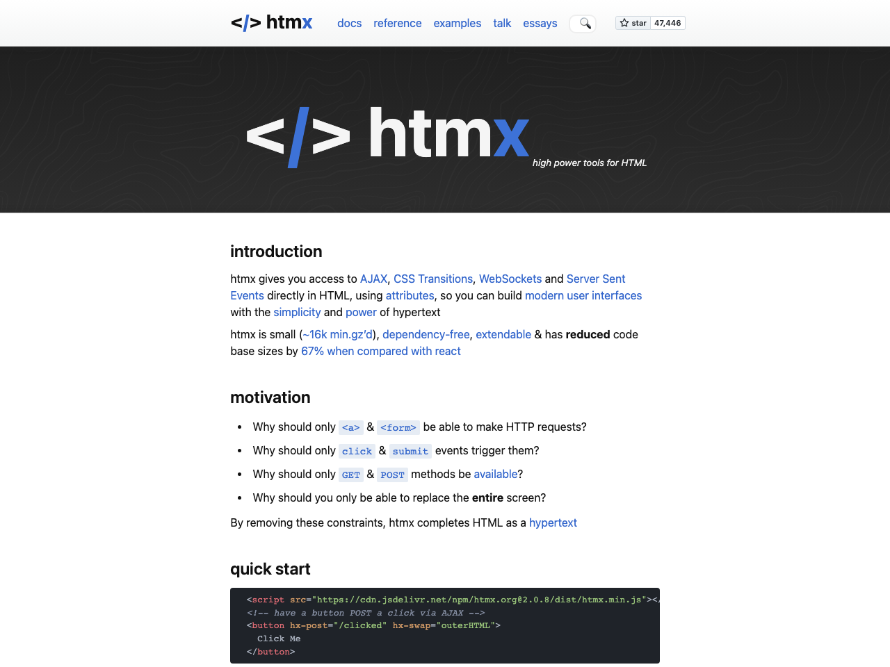 htmx screenshot