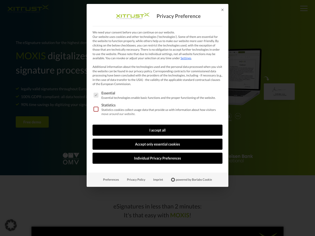 XiTrust MOXIS screenshot