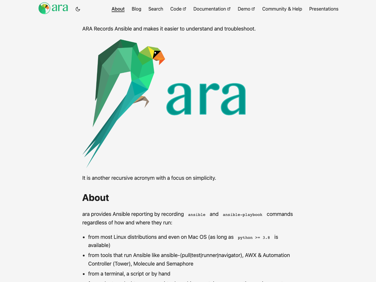 ARA screenshot