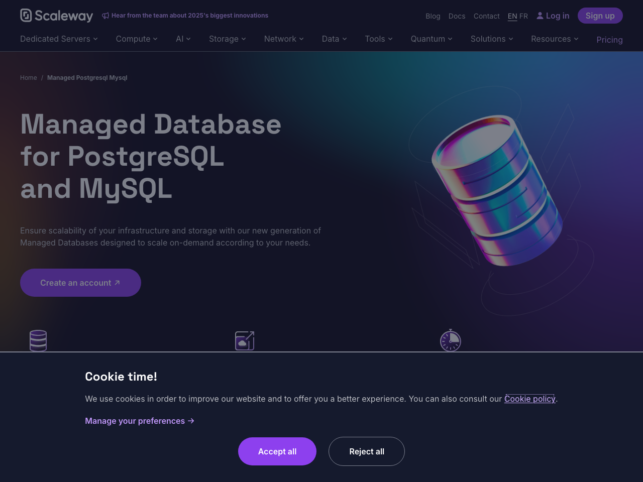 Scaleway Managed Database screenshot