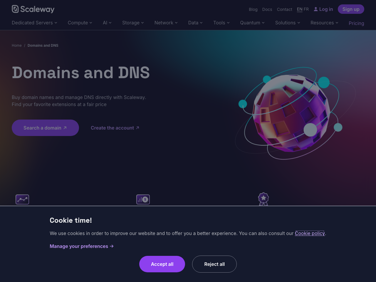 Scaleway DNS screenshot