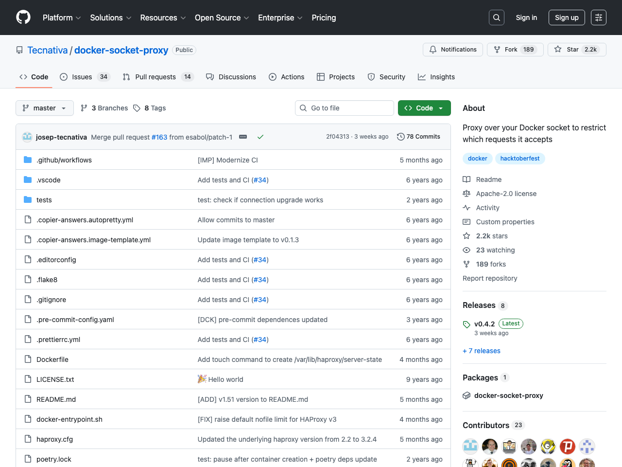 Docker Socket Proxy screenshot