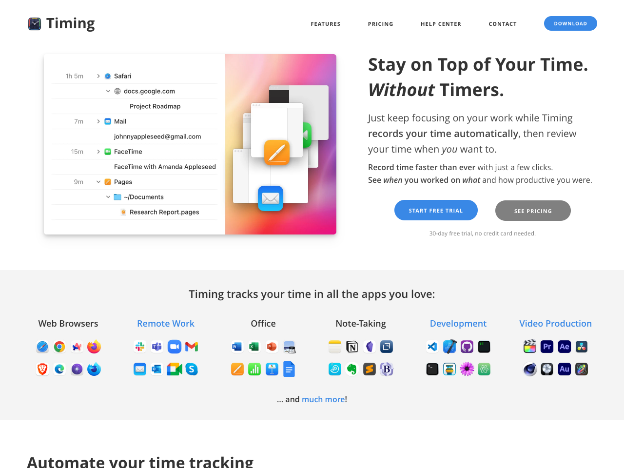 Timing screenshot