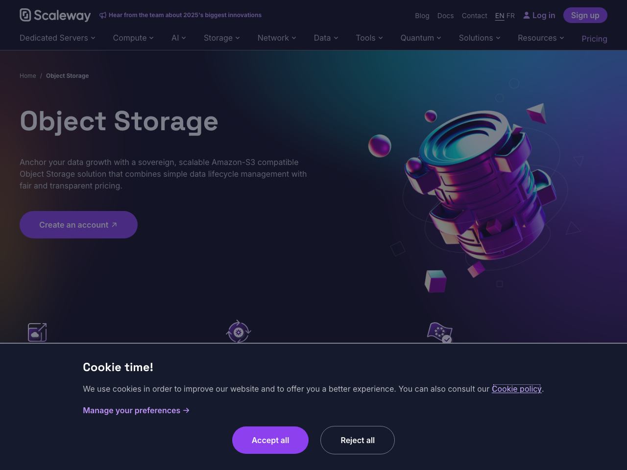 Scaleway Object Storage screenshot