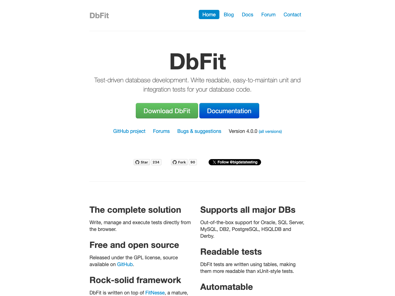 DbFit screenshot