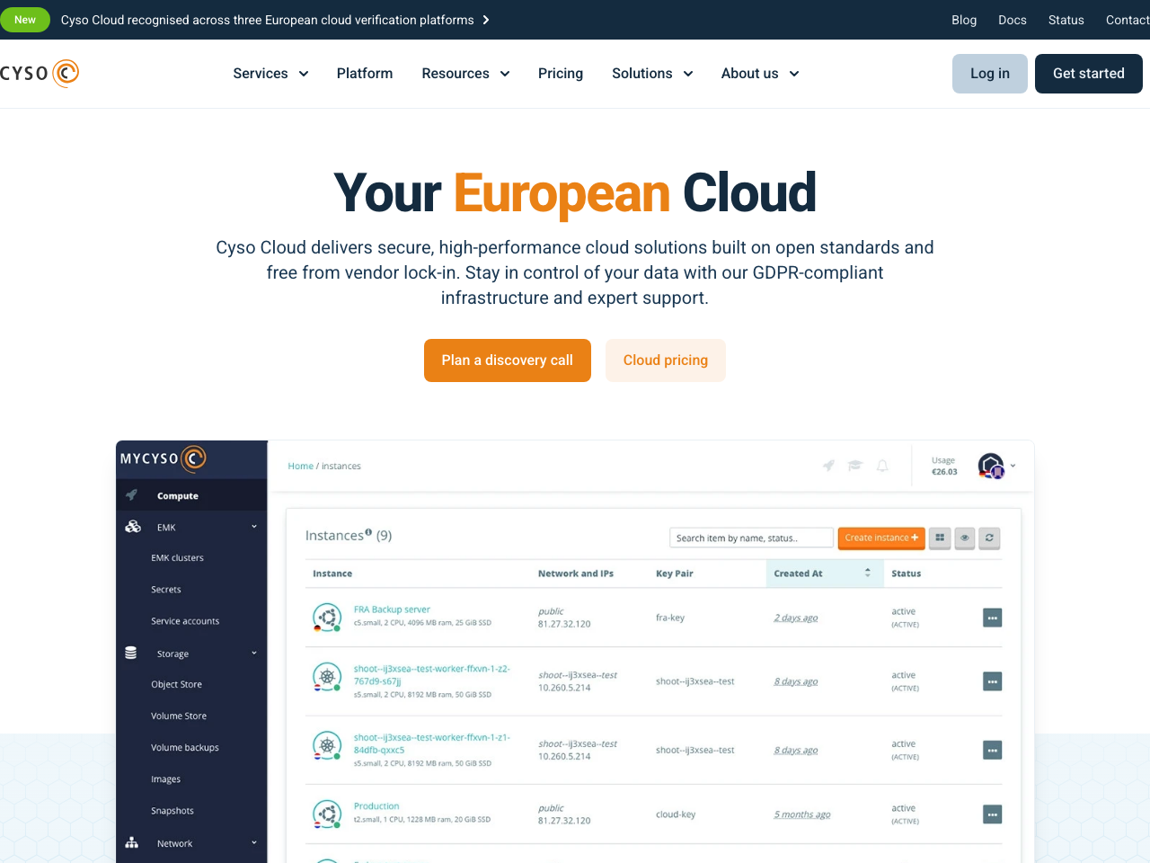 Cyso Cloud screenshot