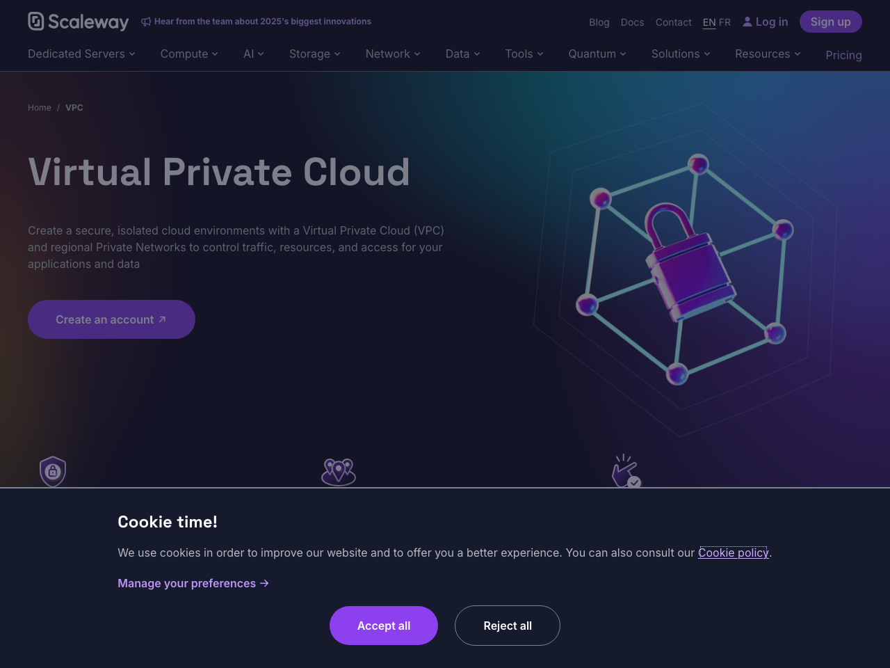 Scaleway Private networks screenshot