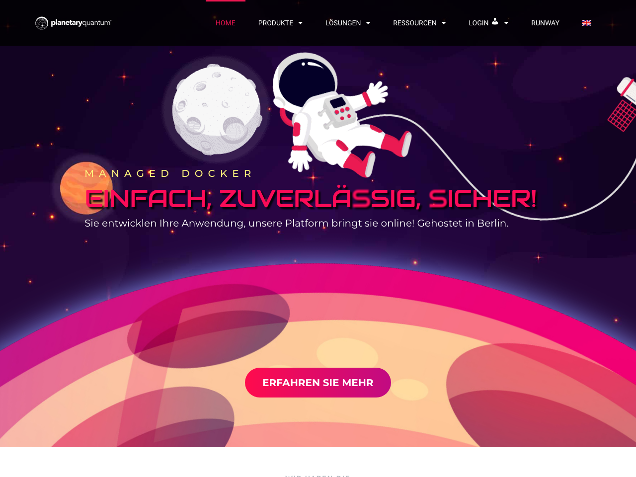 Planetary Quantum Docker Hosting screenshot