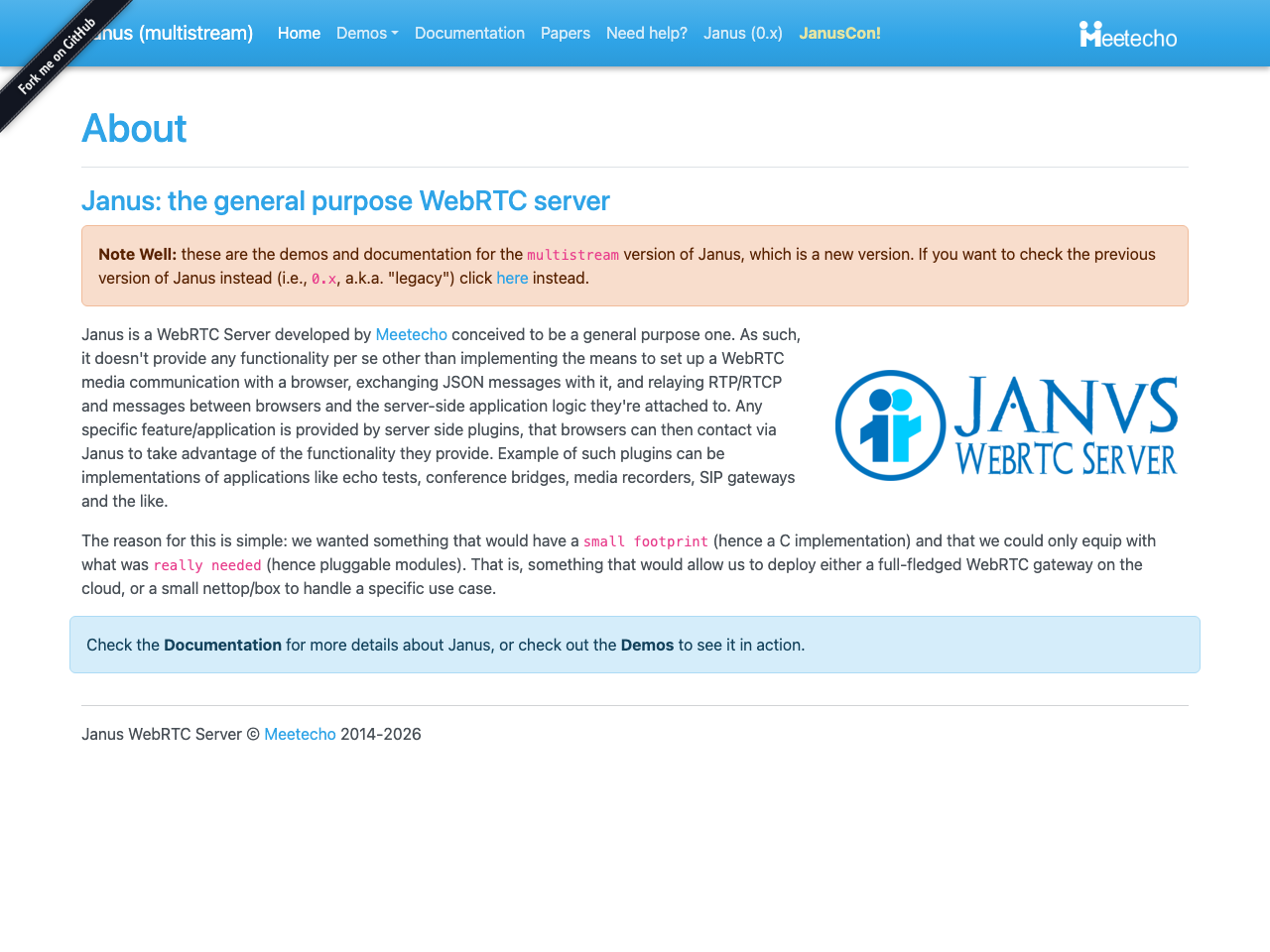 Janus WebRTC screenshot