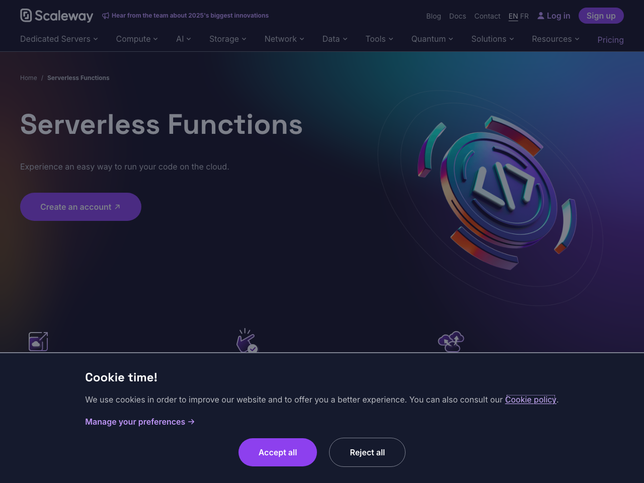 Scaleway Serverless Functions screenshot