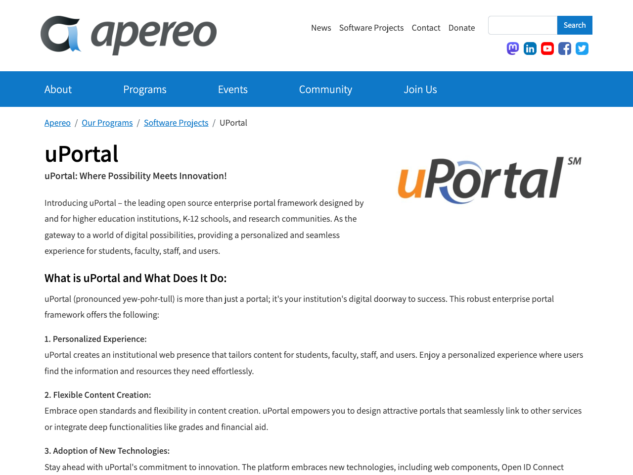 uPortal screenshot