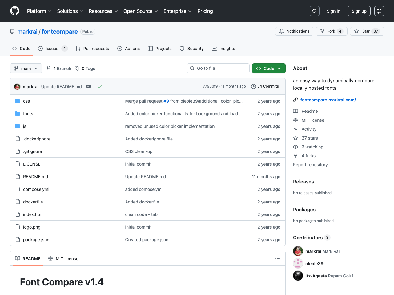 Font Compare screenshot