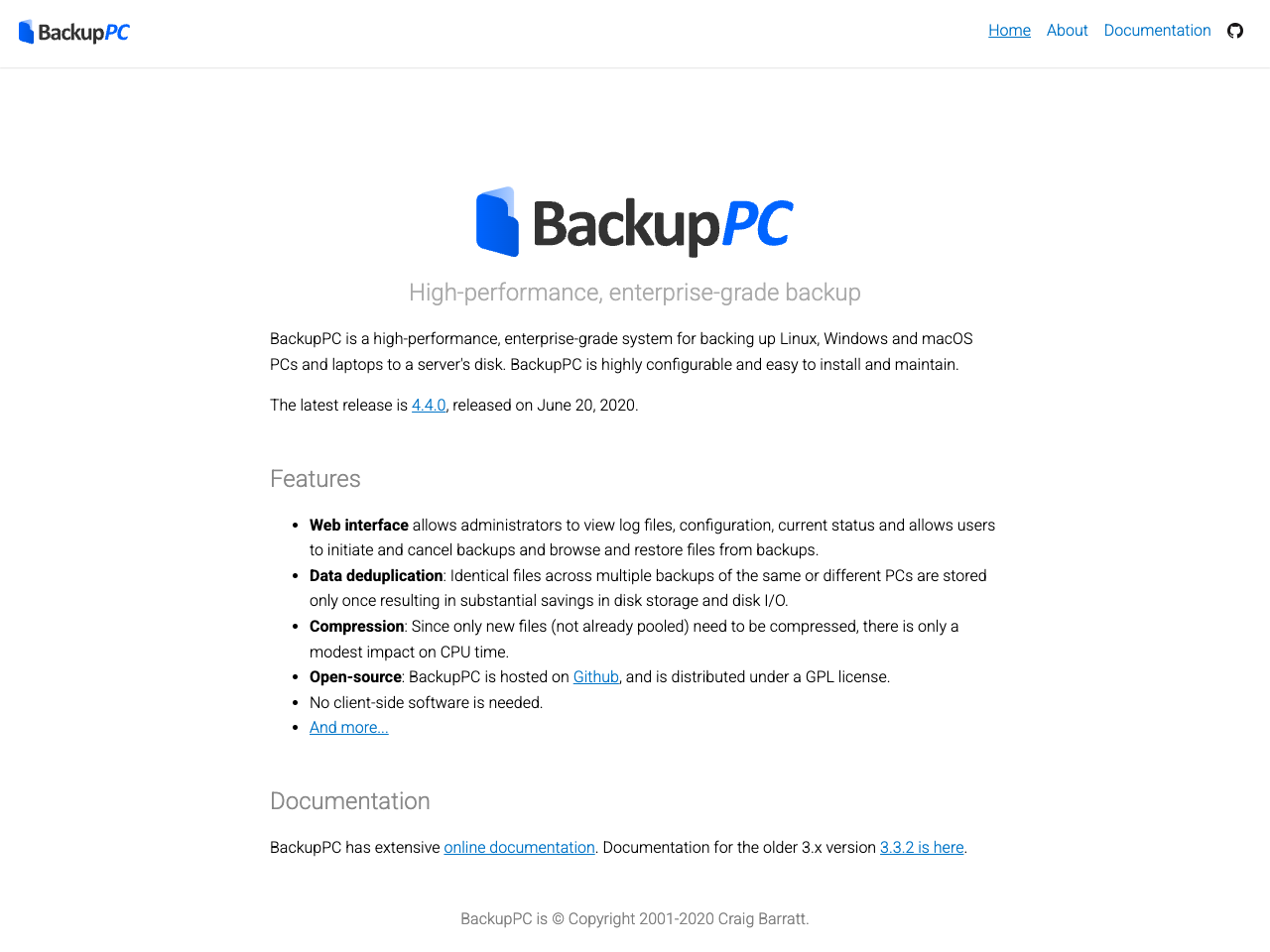 BackupPC screenshot