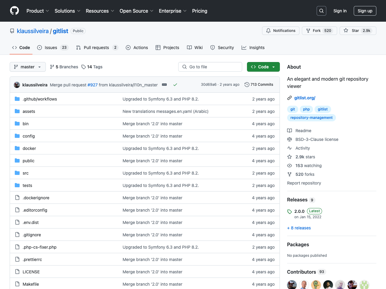 GitList screenshot