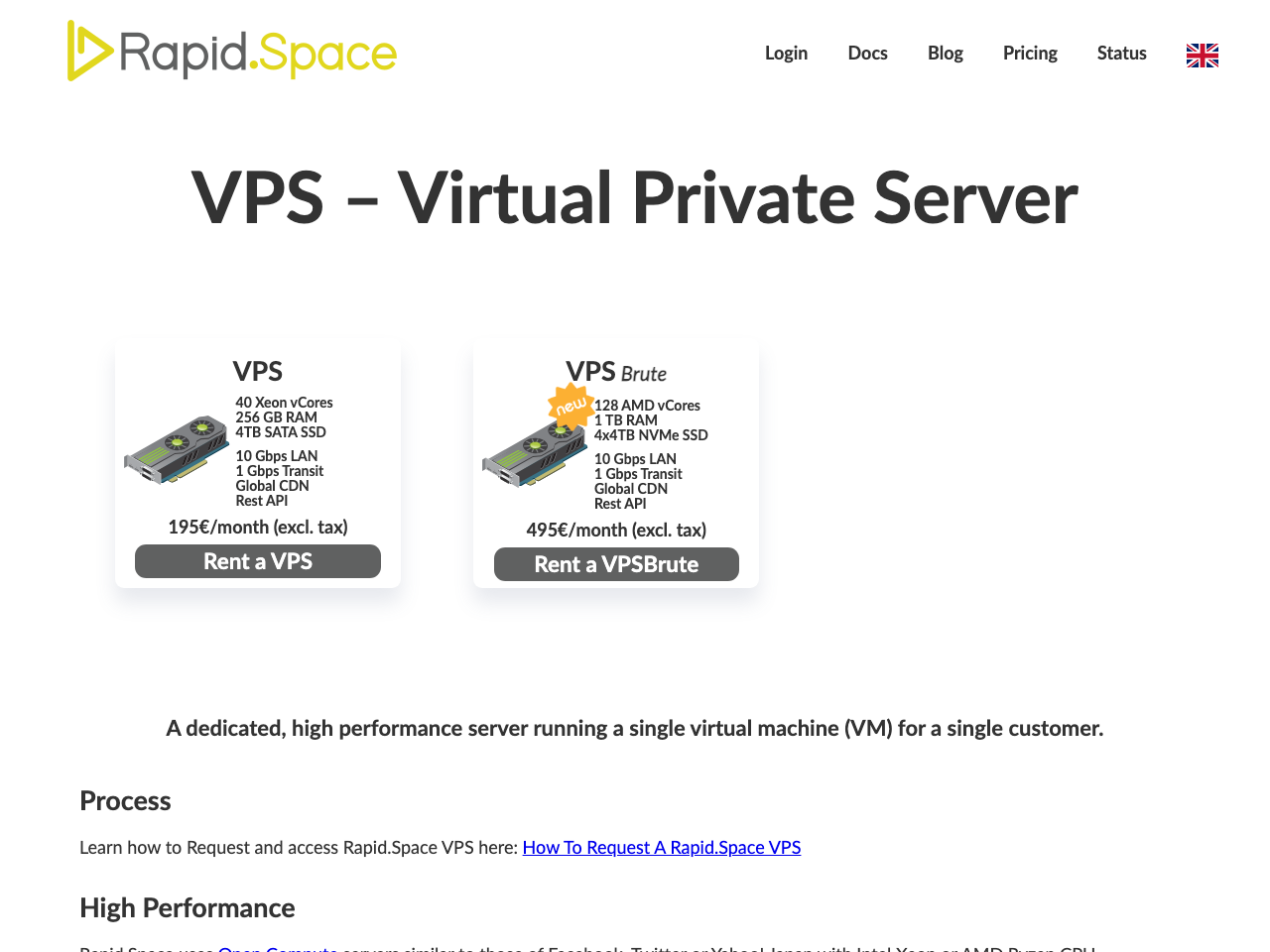 Rapid.Space VPS screenshot