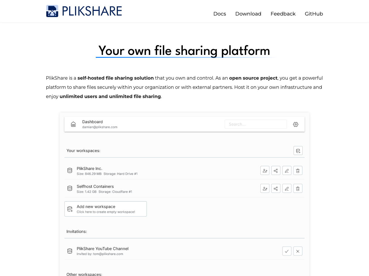 PlikShare screenshot