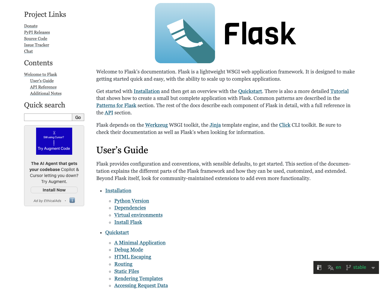 Flask screenshot