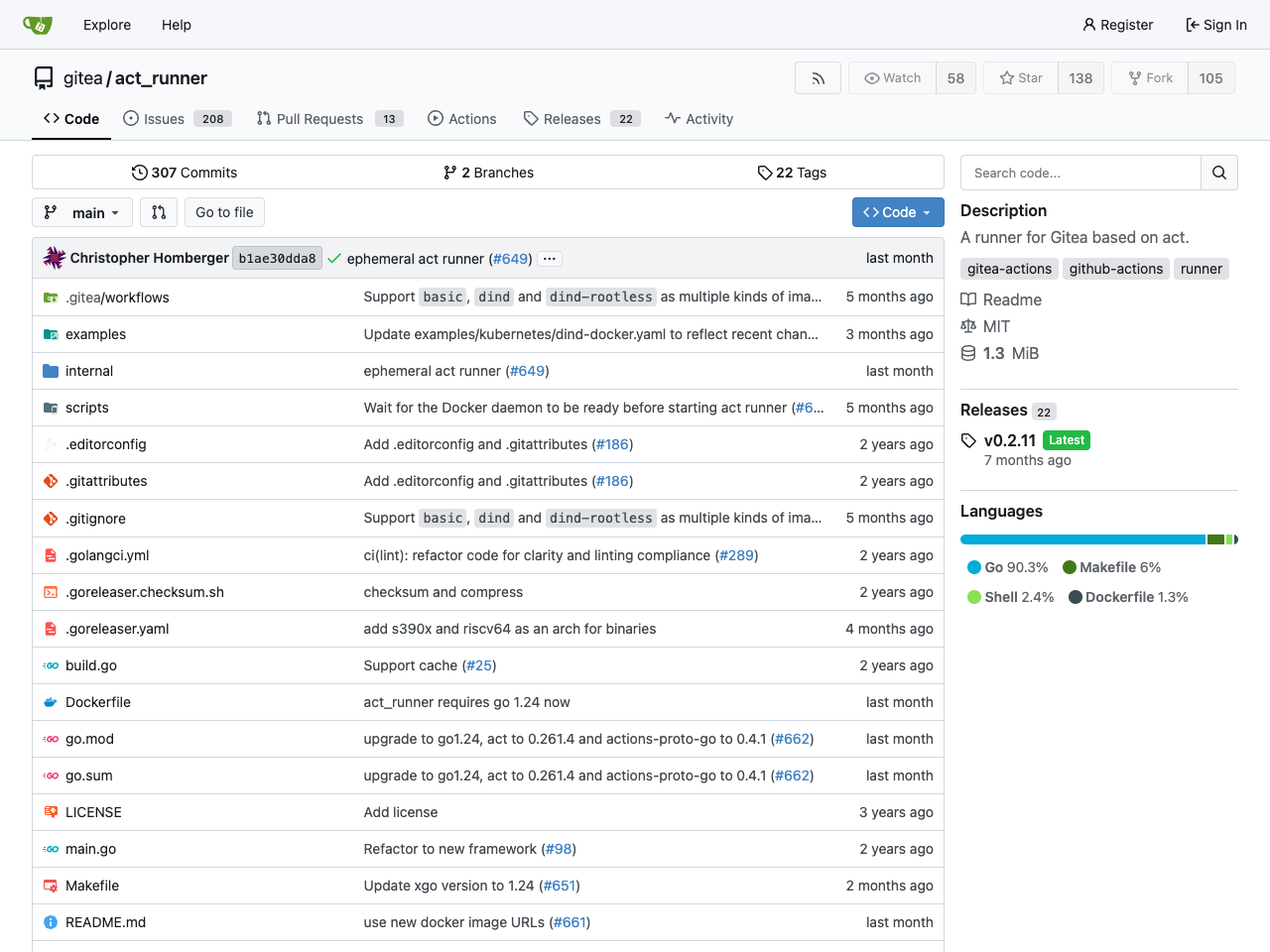 Gitea Runner screenshot