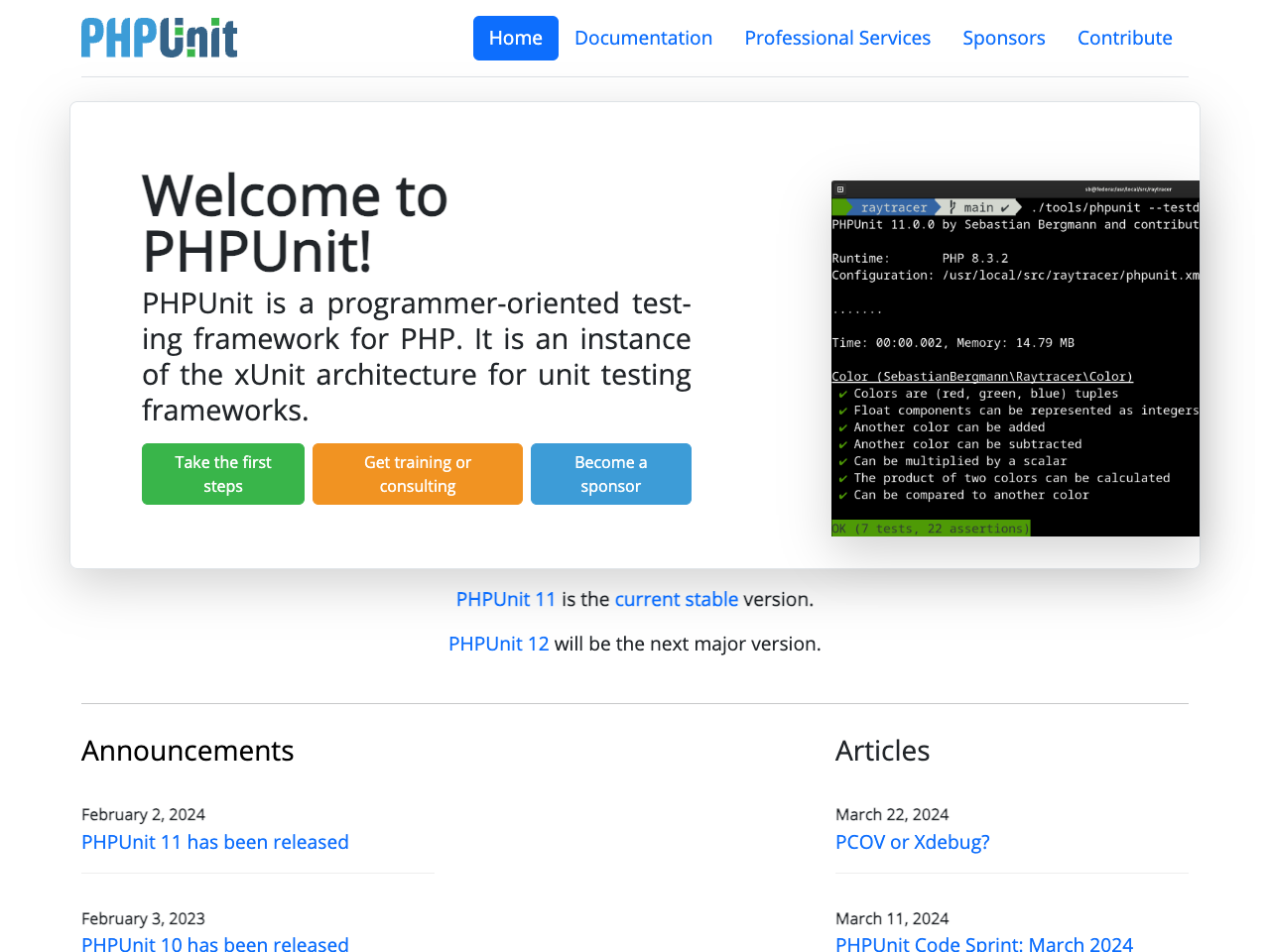 PHPUnit screenshot