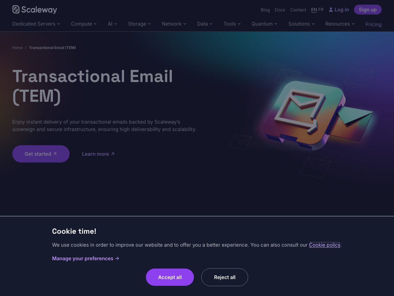 Scaleway TEM screenshot