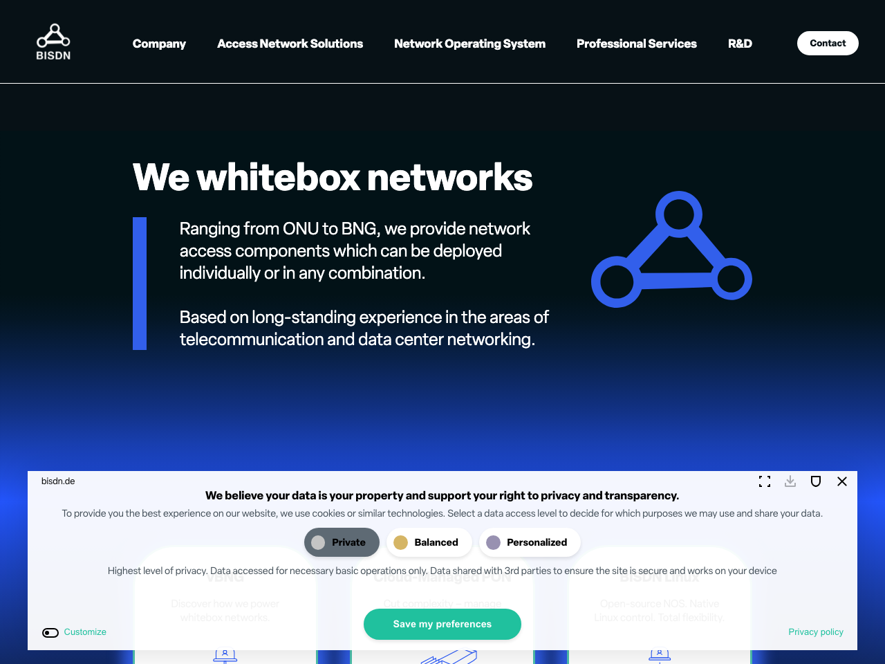 vBNG Gateway screenshot