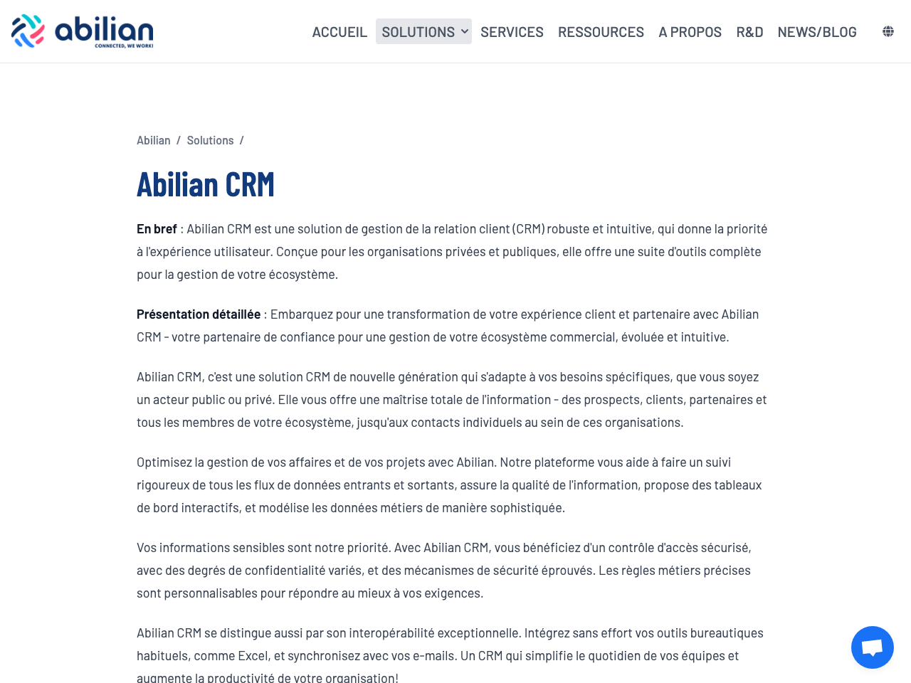 Abilian CRM screenshot