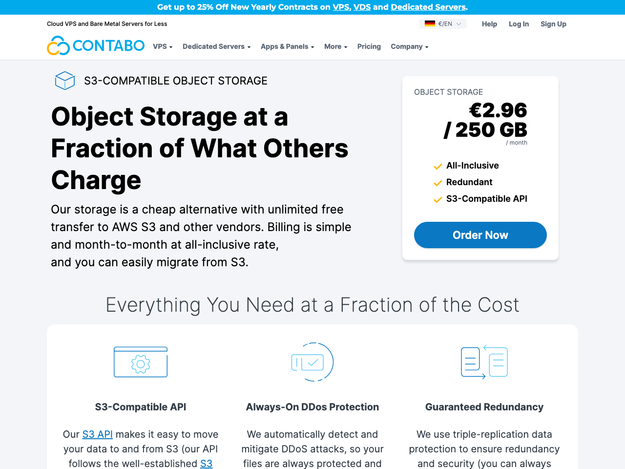 Contabo Object Storage screenshot