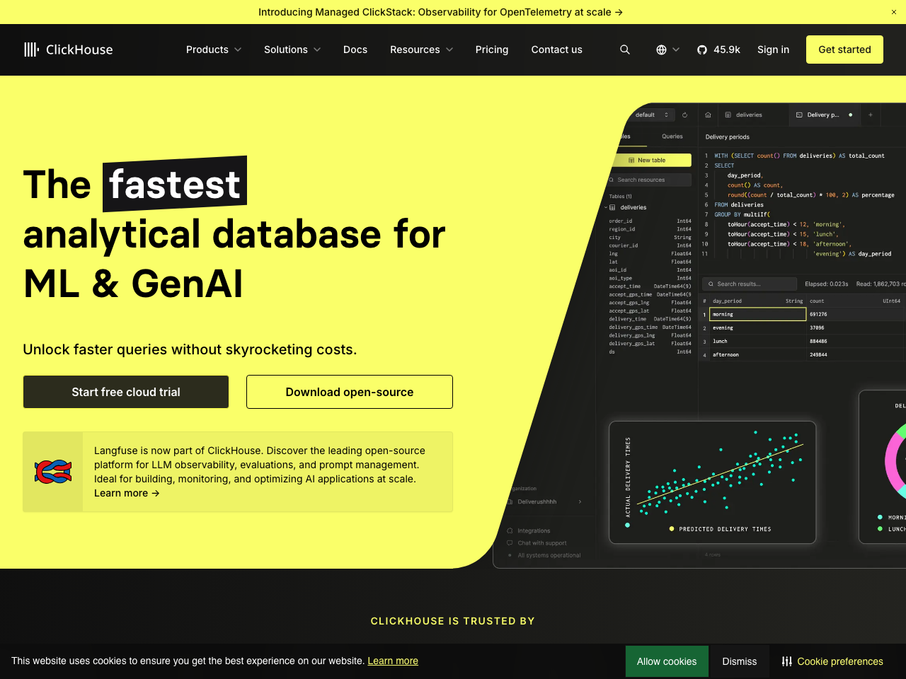 ClickHouse screenshot