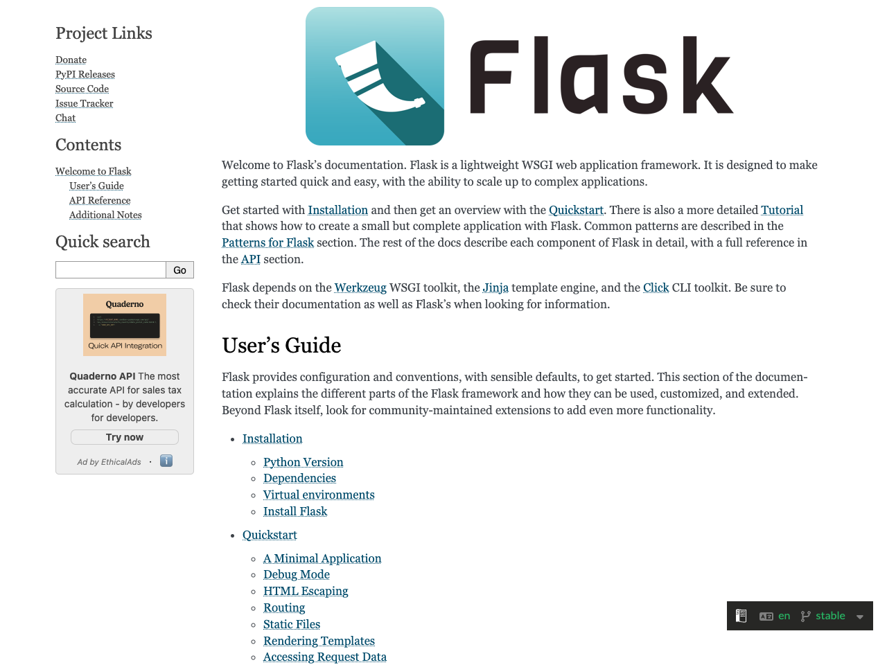 Flask screenshot