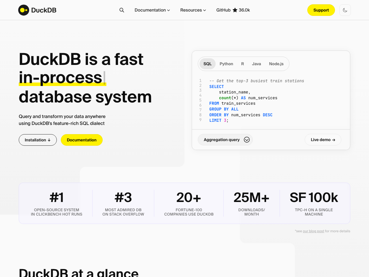 DuckDB screenshot