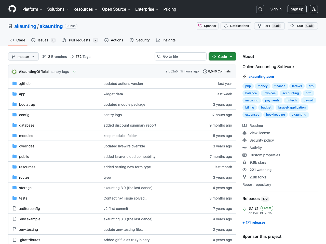 Akaunting screenshot
