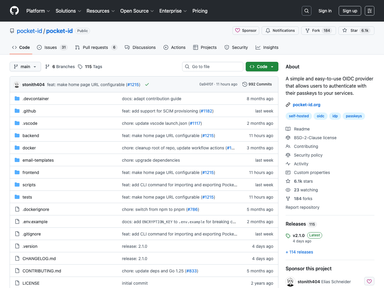 Pocket ID screenshot