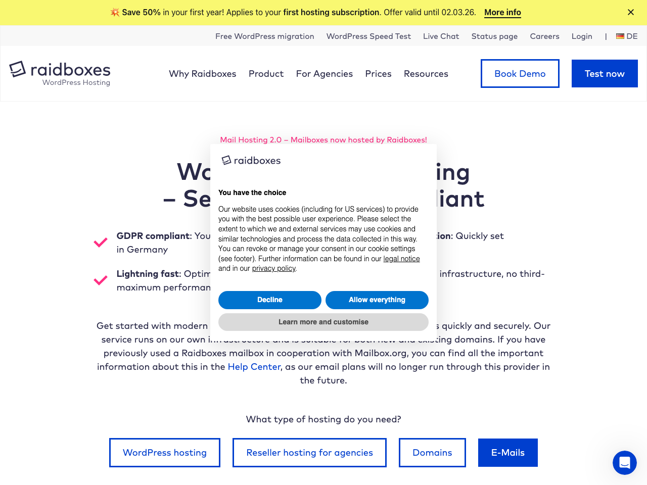 Raidboxes Emails screenshot