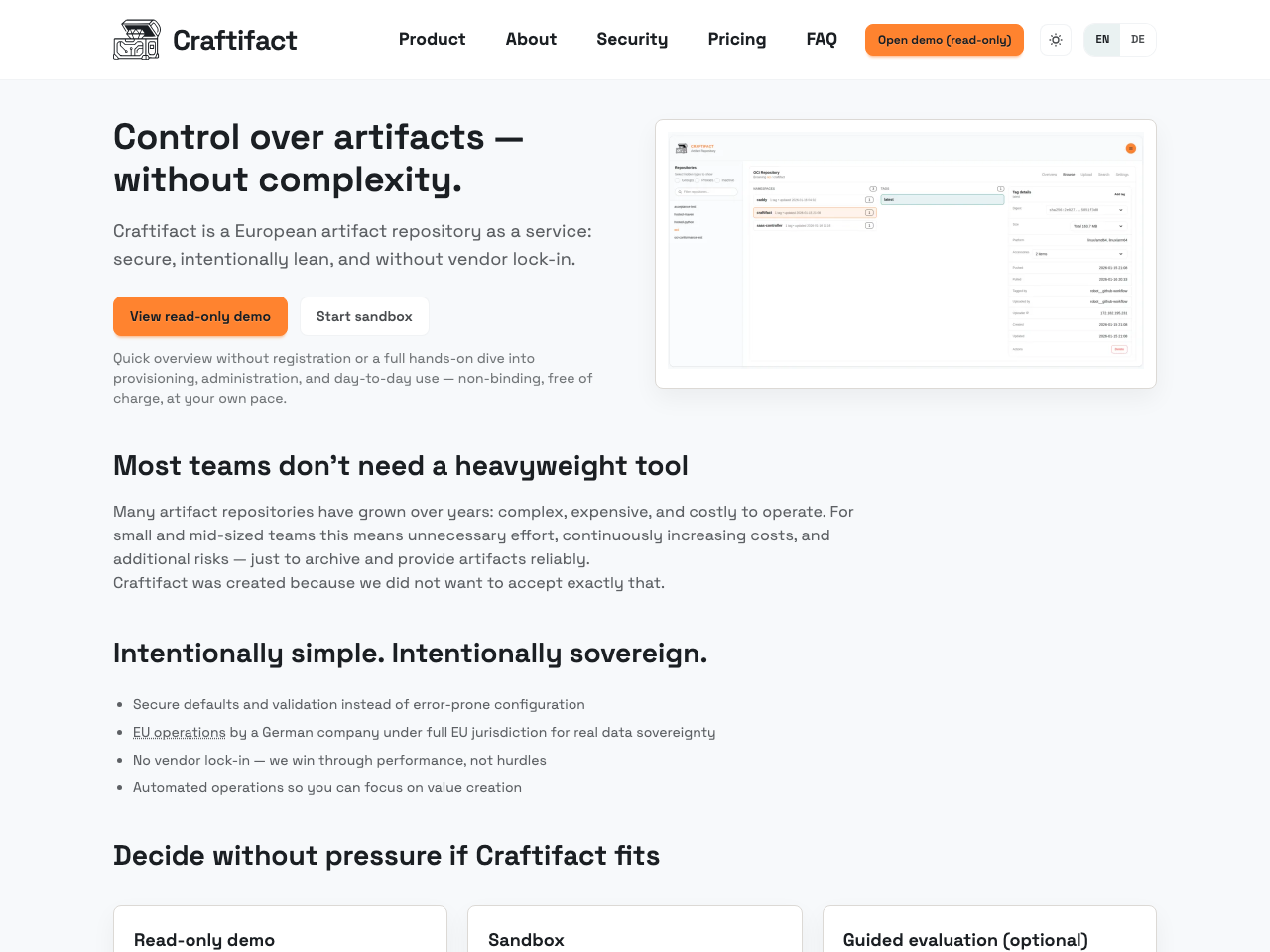 Craftifact screenshot