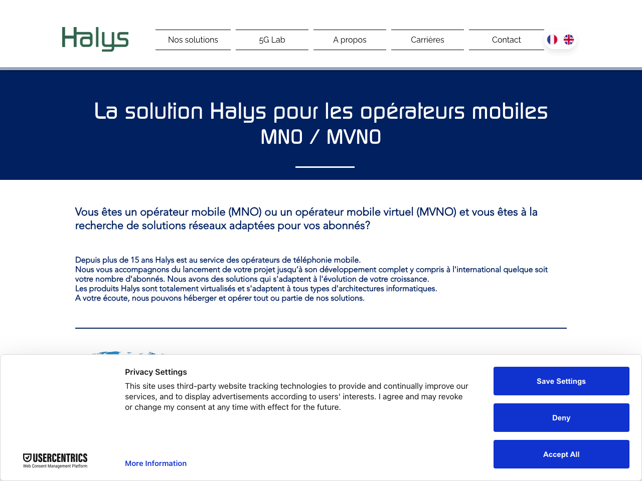 Halys MNO/MVNO screenshot