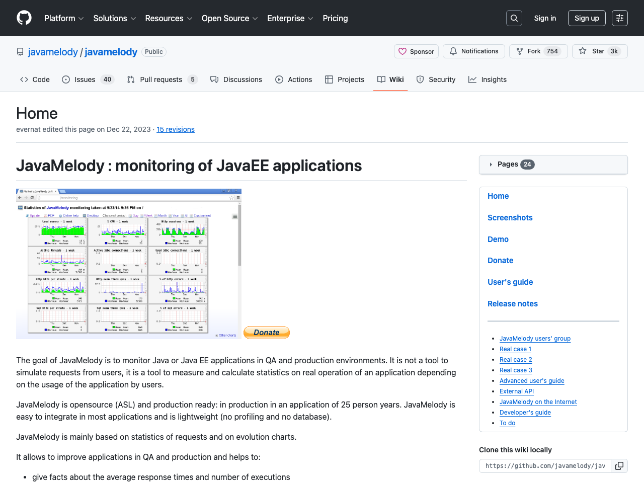 Javamelody screenshot
