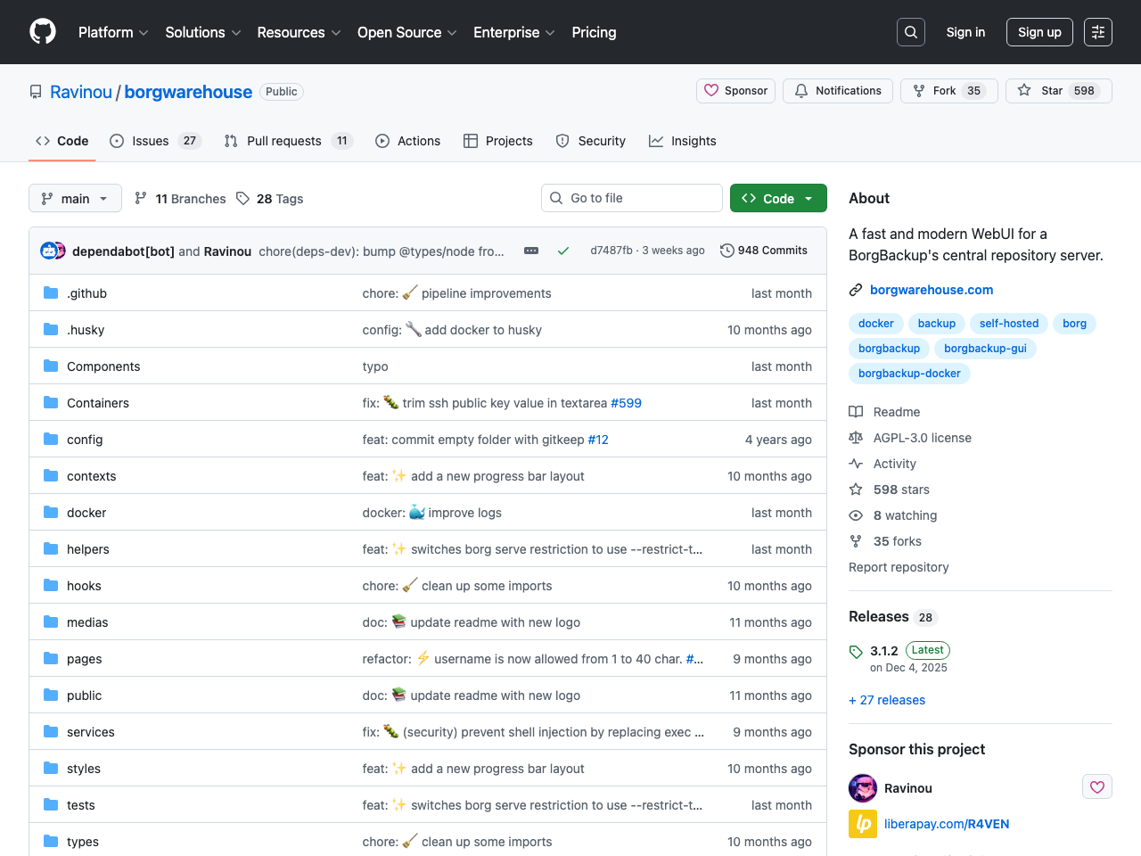 BorgWarehouse screenshot