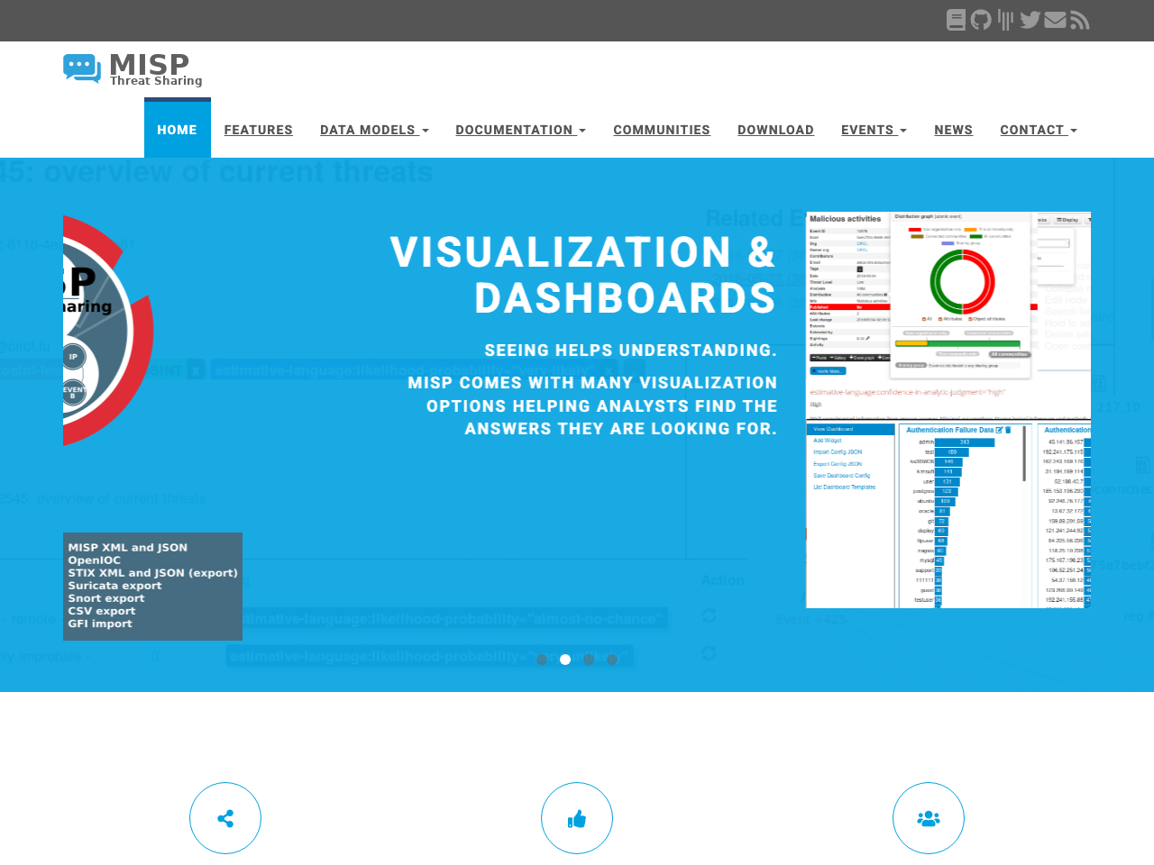 MISP Project - Open Source Threat Intelligence and Sharing Platform screenshot