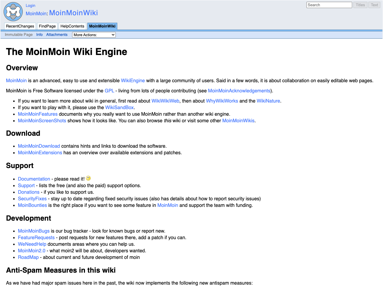 MoinMoin screenshot