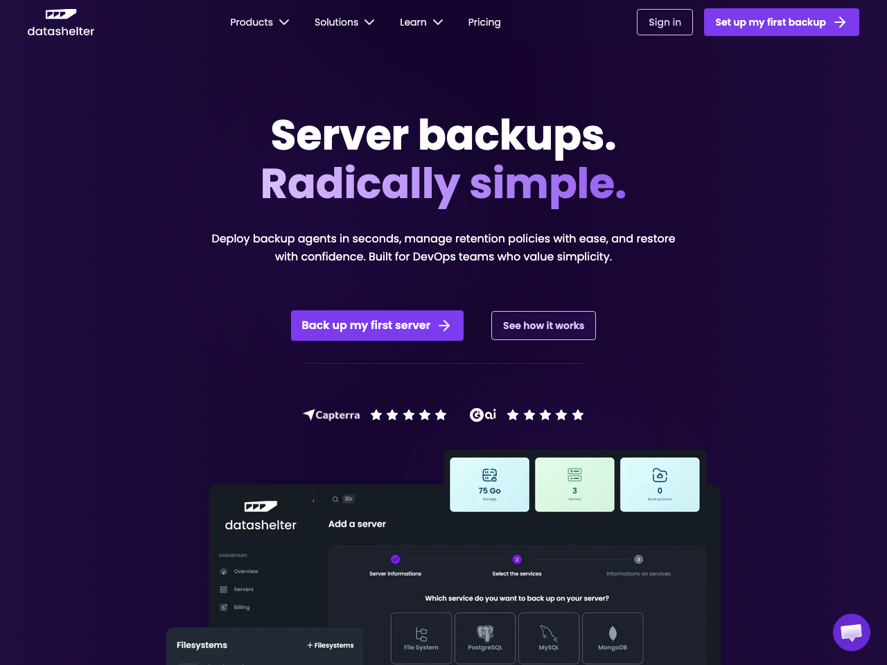 Datashelter screenshot